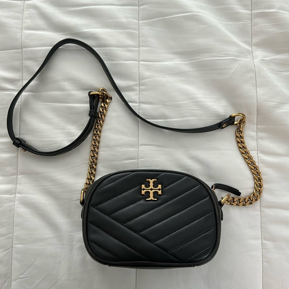 Tory Burch Chevron Kira Camera Bag Black